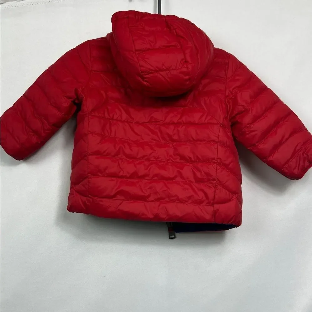 Ralph Lauren Vibrant Red Puffer Jacket with reversible blue EUC 9 months